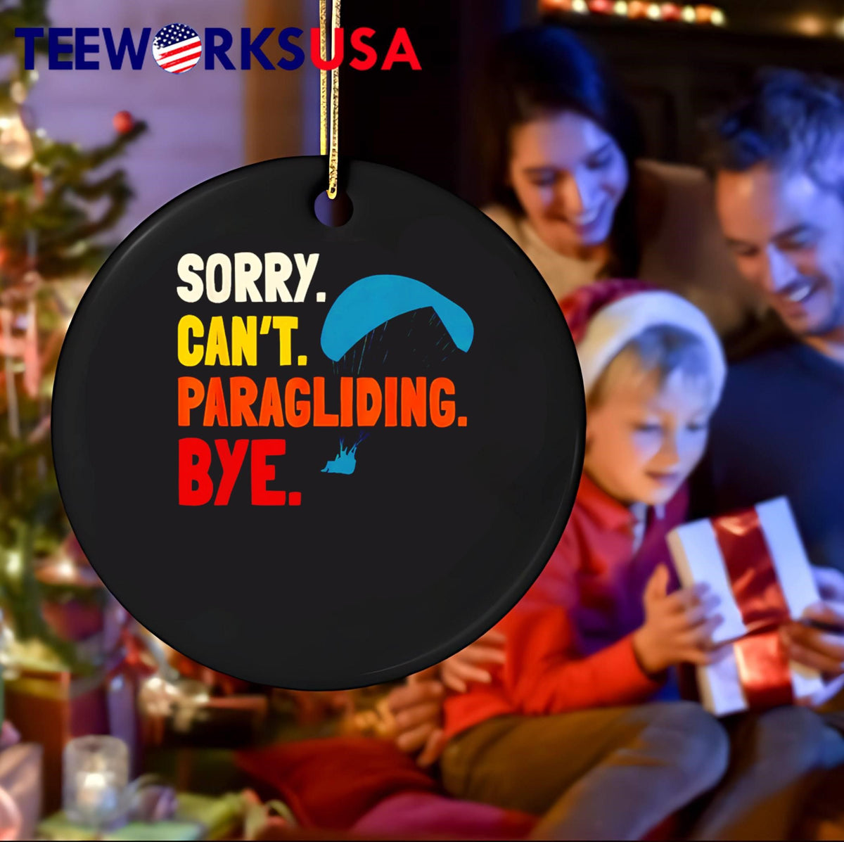 Sorry Can't.Paragliding Bye - Adult & Kids T-Shirts, Sweatshirts & Hoodies apparel design preview 4