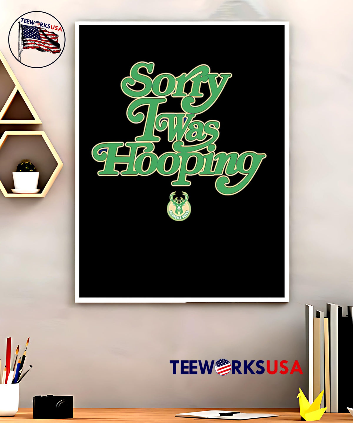 Sorry I Was Hooping Milwaukee Bucks - Adult & Kids T-Shirts, Sweatshirts & Hoodies apparel design preview 5