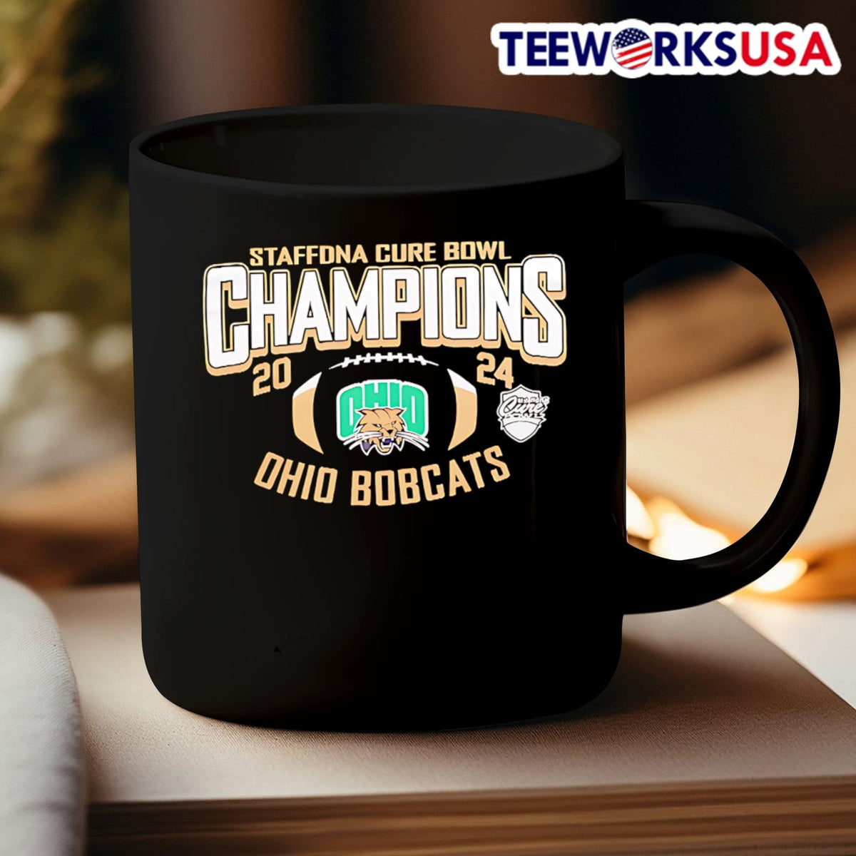 Staffdna Cure Bowl Champions 2024 Ohio Bobcats - Adult & Kids T-Shirts, Sweatshirts & Hoodies apparel design preview 3