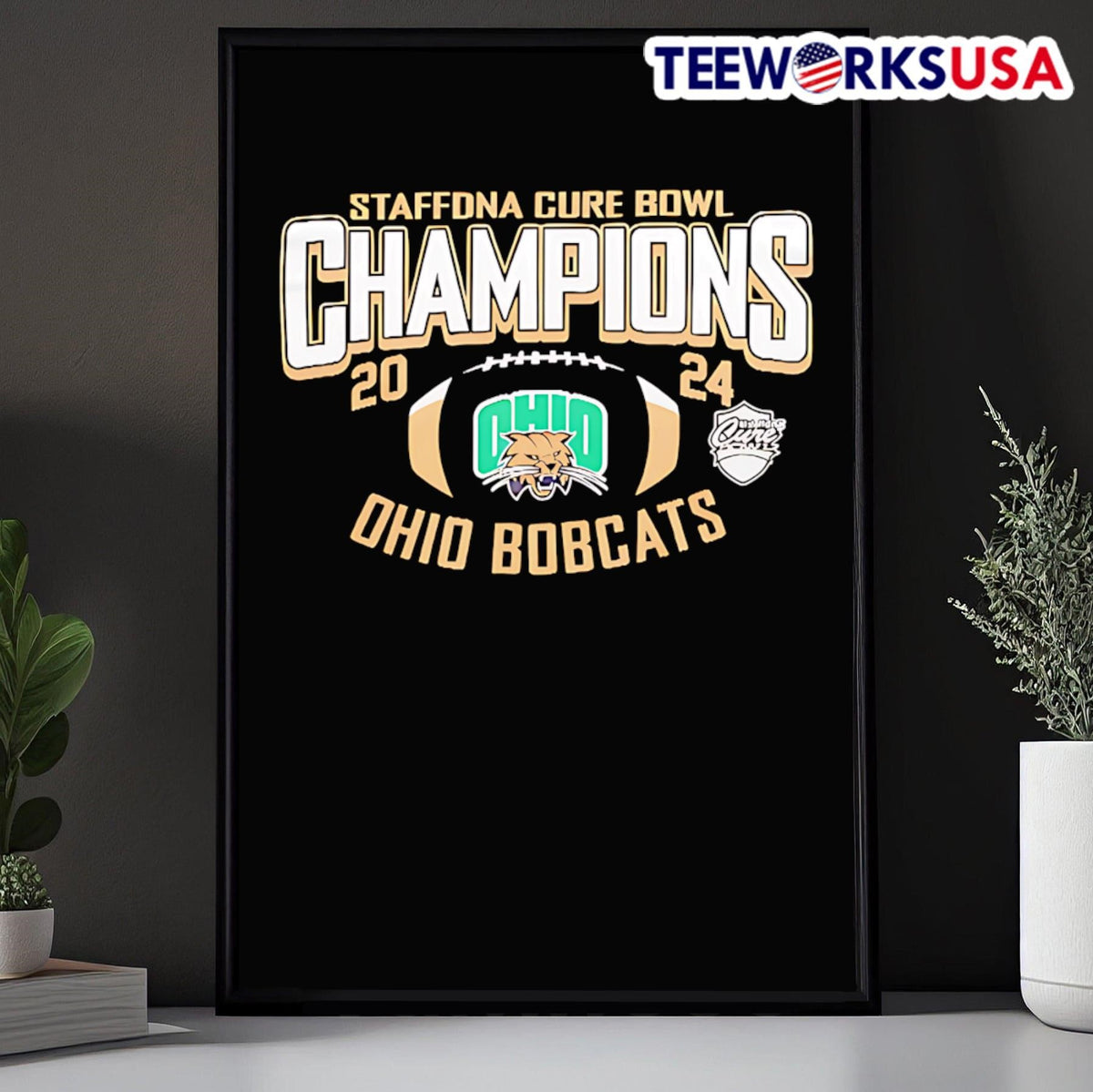 Staffdna Cure Bowl Champions 2024 Ohio Bobcats - Adult & Kids T-Shirts, Sweatshirts & Hoodies apparel design preview 5