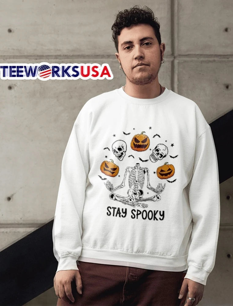 Stay Spooky Headless Skeleton Meditating Floating - Adult & Kids T-Shirts, Sweatshirts & Hoodies apparel design preview 6