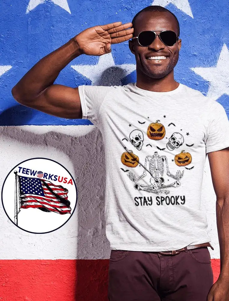 Stay Spooky Headless Skeleton Meditating Floating - Adult & Kids T-Shirts, Sweatshirts & Hoodies apparel design preview 1