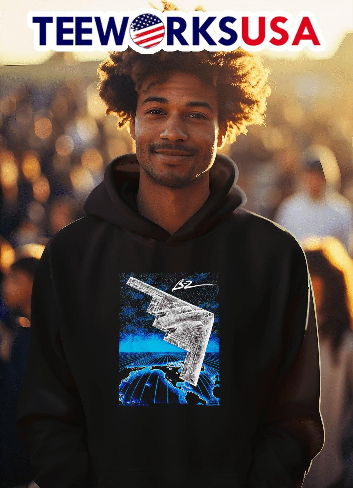 Stealth B2 bomber midnight hammer - Adult & Kids T-Shirts, Sweatshirts & Hoodies apparel design preview 2