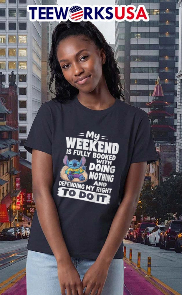 Stitch Weekend Is Fully Booked With Doing Nothing - Adult & Kids T-Shirts, Sweatshirts & Hoodies apparel design preview 2