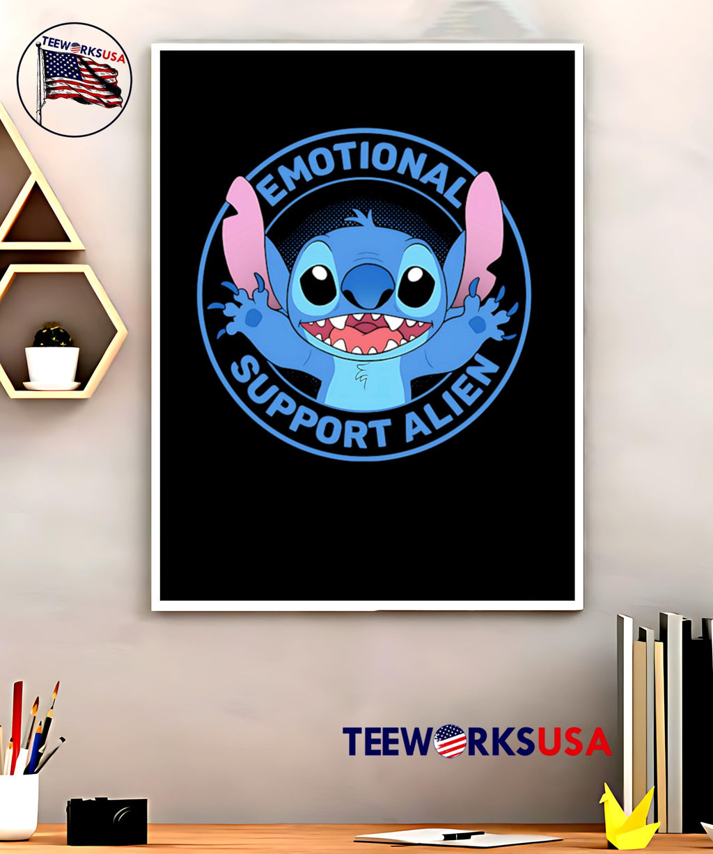 Stitches Emotional Support Alien - Adult & Kids T-Shirts, Sweatshirts & Hoodies apparel design preview 5