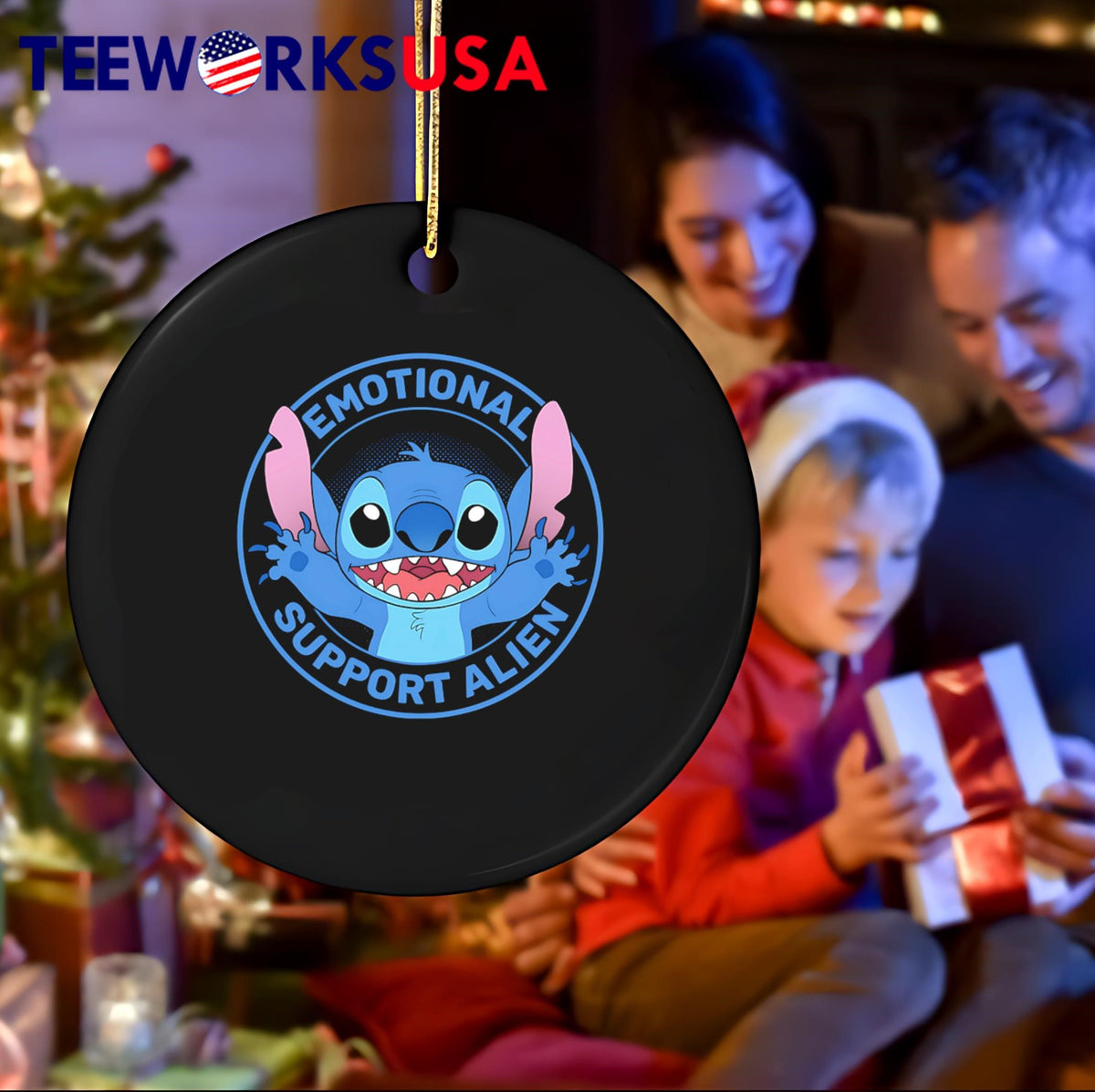 Stitches Emotional Support Alien - Adult & Kids T-Shirts, Sweatshirts & Hoodies apparel design preview 4
