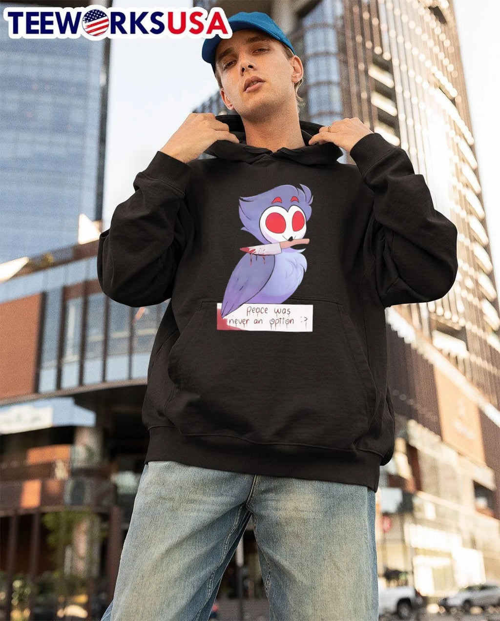 Stolas Helluva Boss peace was never an option - Adult & Kids T-Shirts, Sweatshirts & Hoodies apparel design preview 3