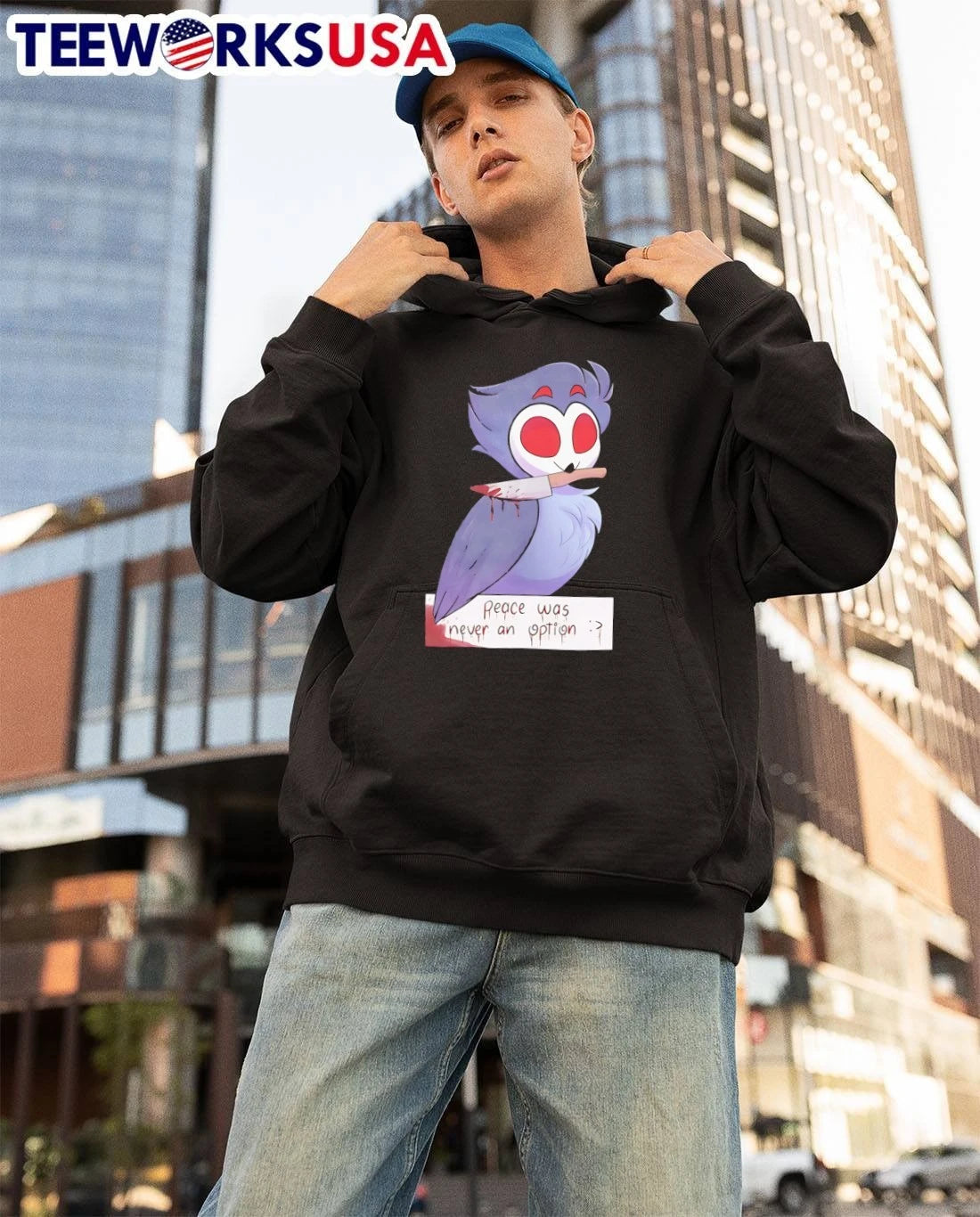 Stolas Helluva Boss peace was never an option - Adult & Kids T-Shirts, Sweatshirts & Hoodies apparel design preview 3