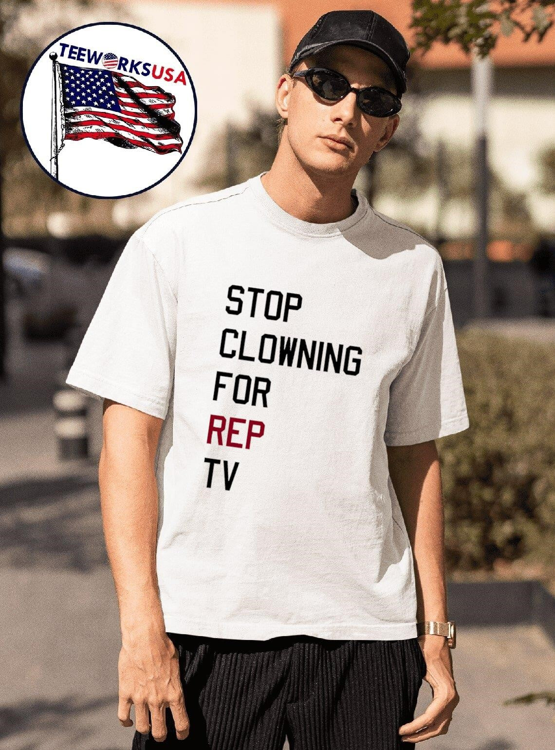 Stop clowning for rep TV Eras tour - Adult & Kids T-Shirts, Sweatshirts & Hoodies apparel design preview 1