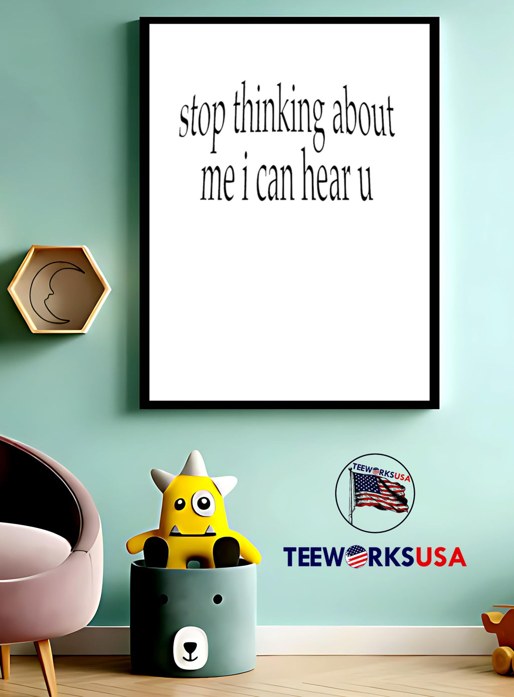 Stop thinking about me I can hear u - Adult & Kids T-Shirts, Sweatshirts & Hoodies apparel design preview 3