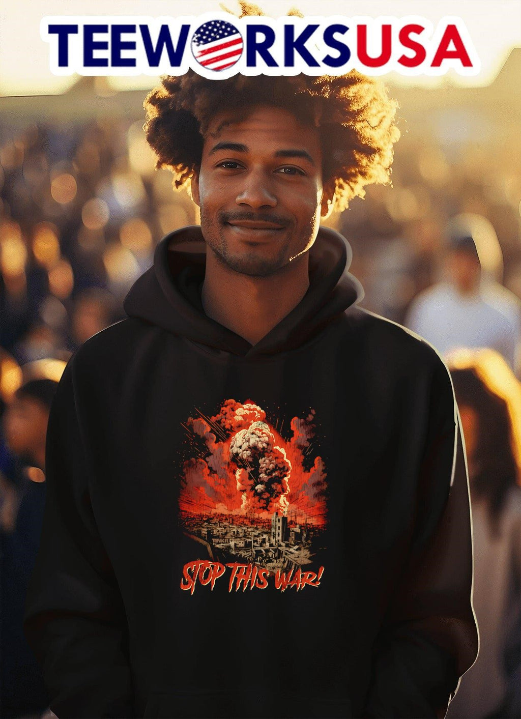 Stop this war retro - Adult & Kids T-Shirts, Sweatshirts & Hoodies apparel design preview 2