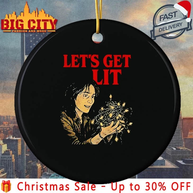 Stranger Things Christmas Let's Get Lit - Adult & Kids T-Shirts, Sweatshirts & Hoodies apparel design preview 3