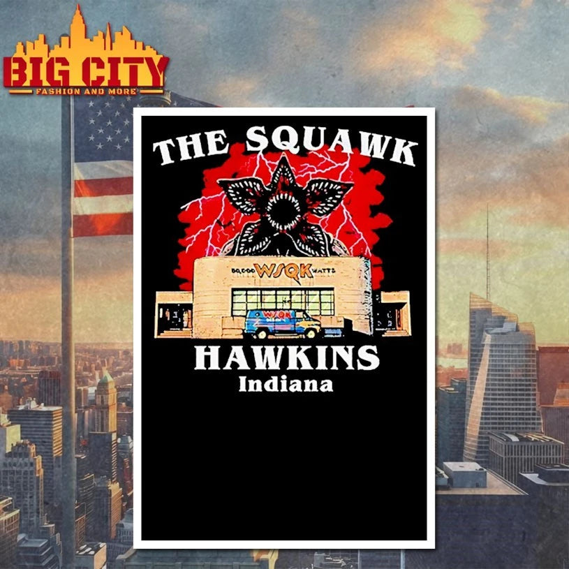 Stranger Things Demogorgons The Squawk Hawkins - Adult & Kids T-Shirts, Sweatshirts & Hoodies apparel design preview 4