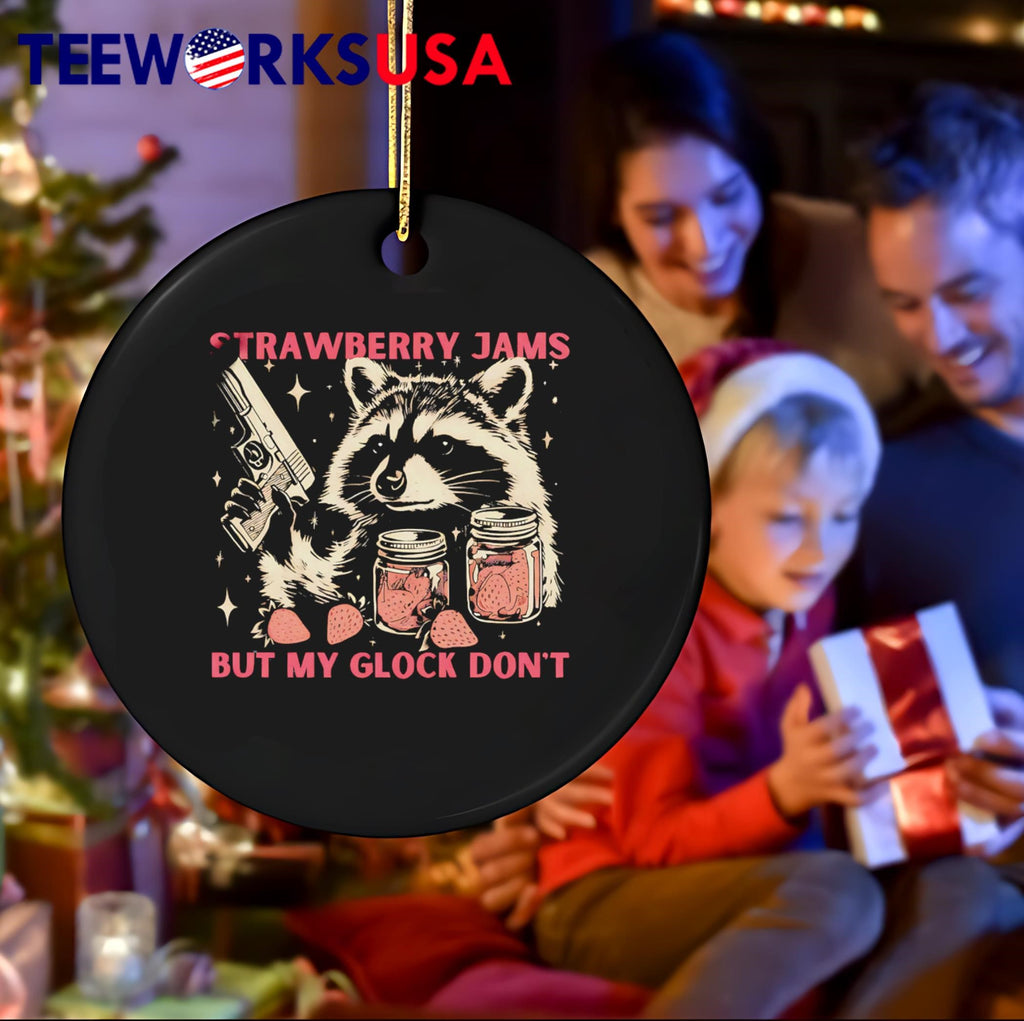 Strawberry Jams Raccoon but my glock don' - Adult & Kids T-Shirts, Sweatshirts & Hoodies apparel design preview 4