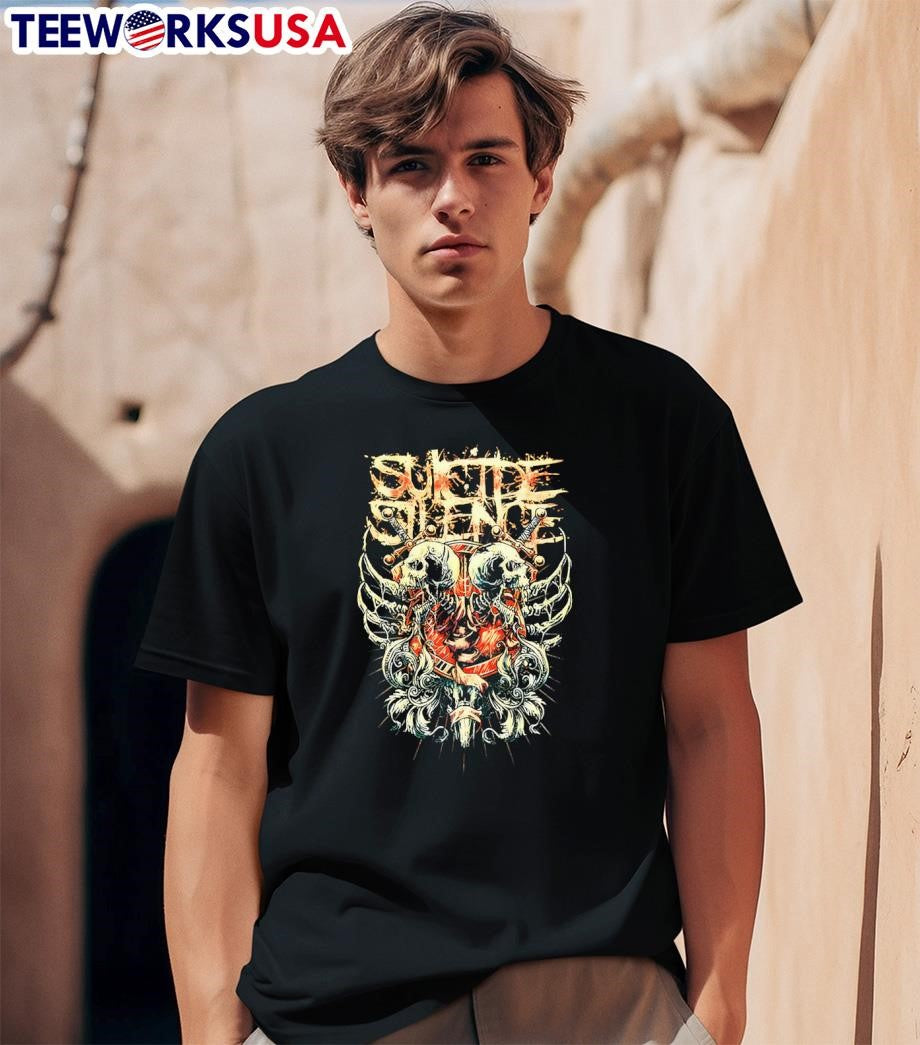 Suicide Silence Metal Band Skull with Horns and - Adult & Kids T-Shirts, Sweatshirts & Hoodies apparel design preview 1