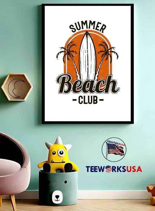 Summer Beach Club - Adult & Kids T-Shirts, Sweatshirts & Hoodies apparel design preview 3