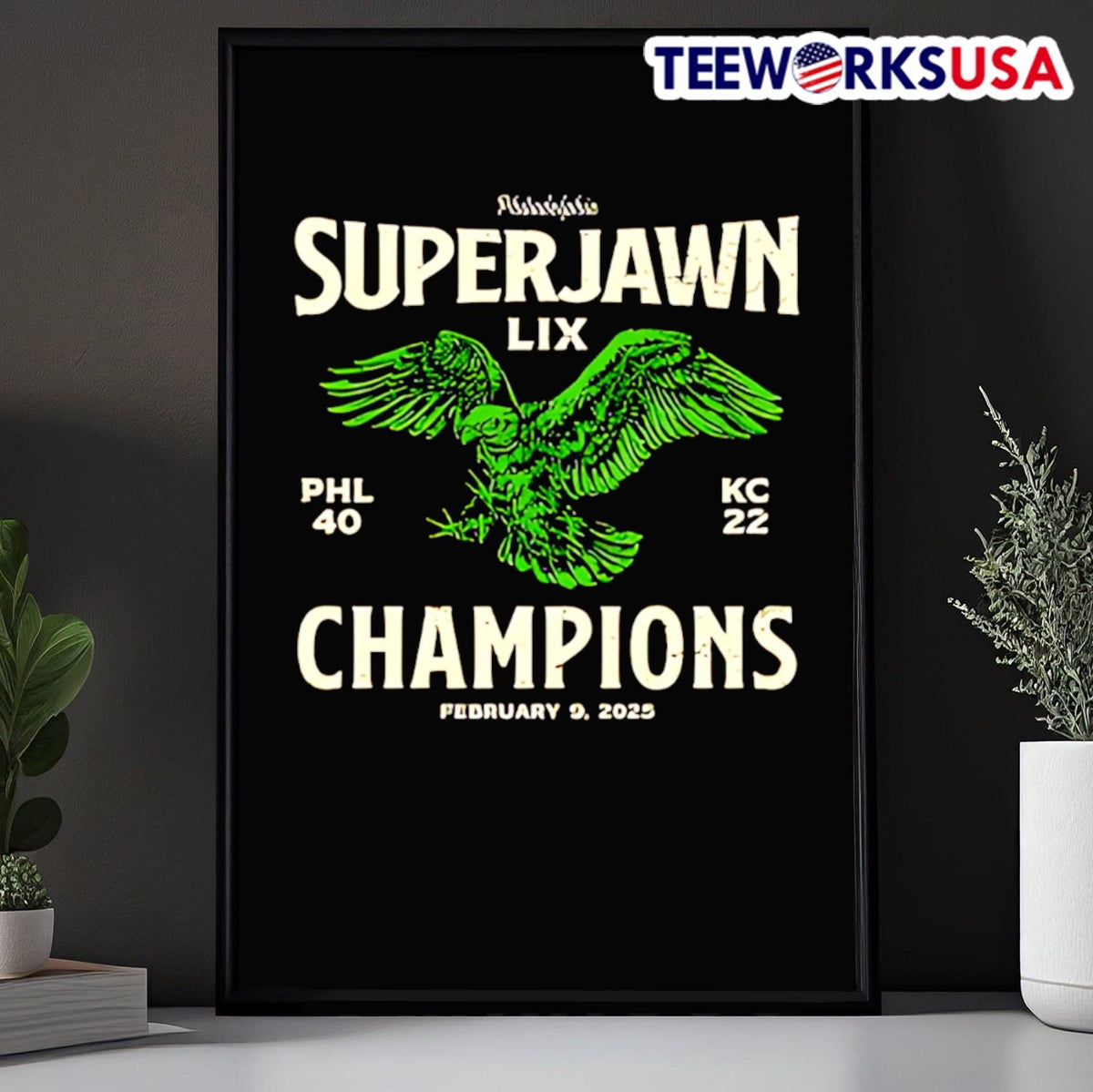 Super Jawn LIX Champions 2025 - Adult & Kids T-Shirts, Sweatshirts & Hoodies apparel design preview 5