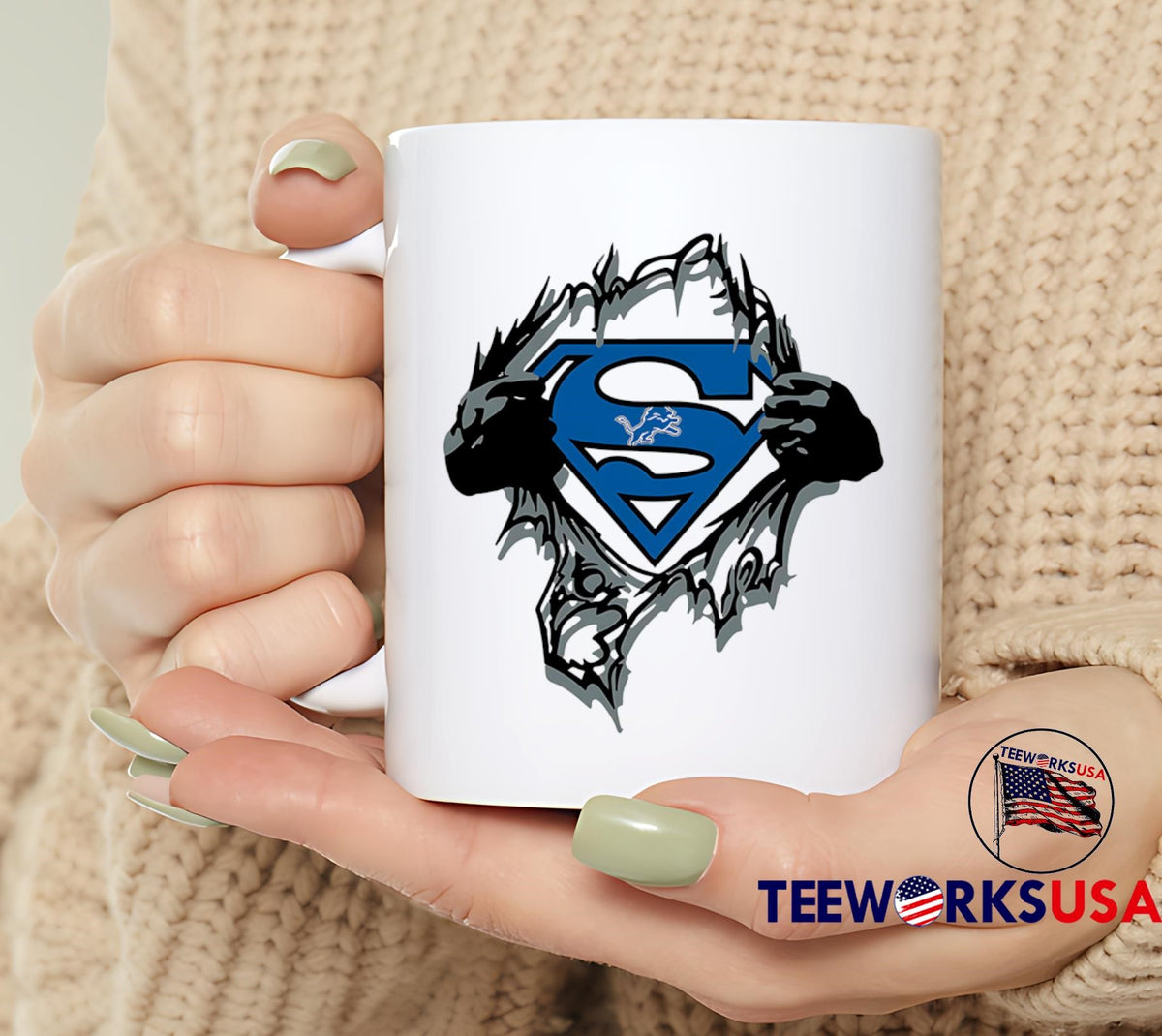 Superhero Detroit Lions - Adult & Kids T-Shirts, Sweatshirts & Hoodies apparel design preview 6