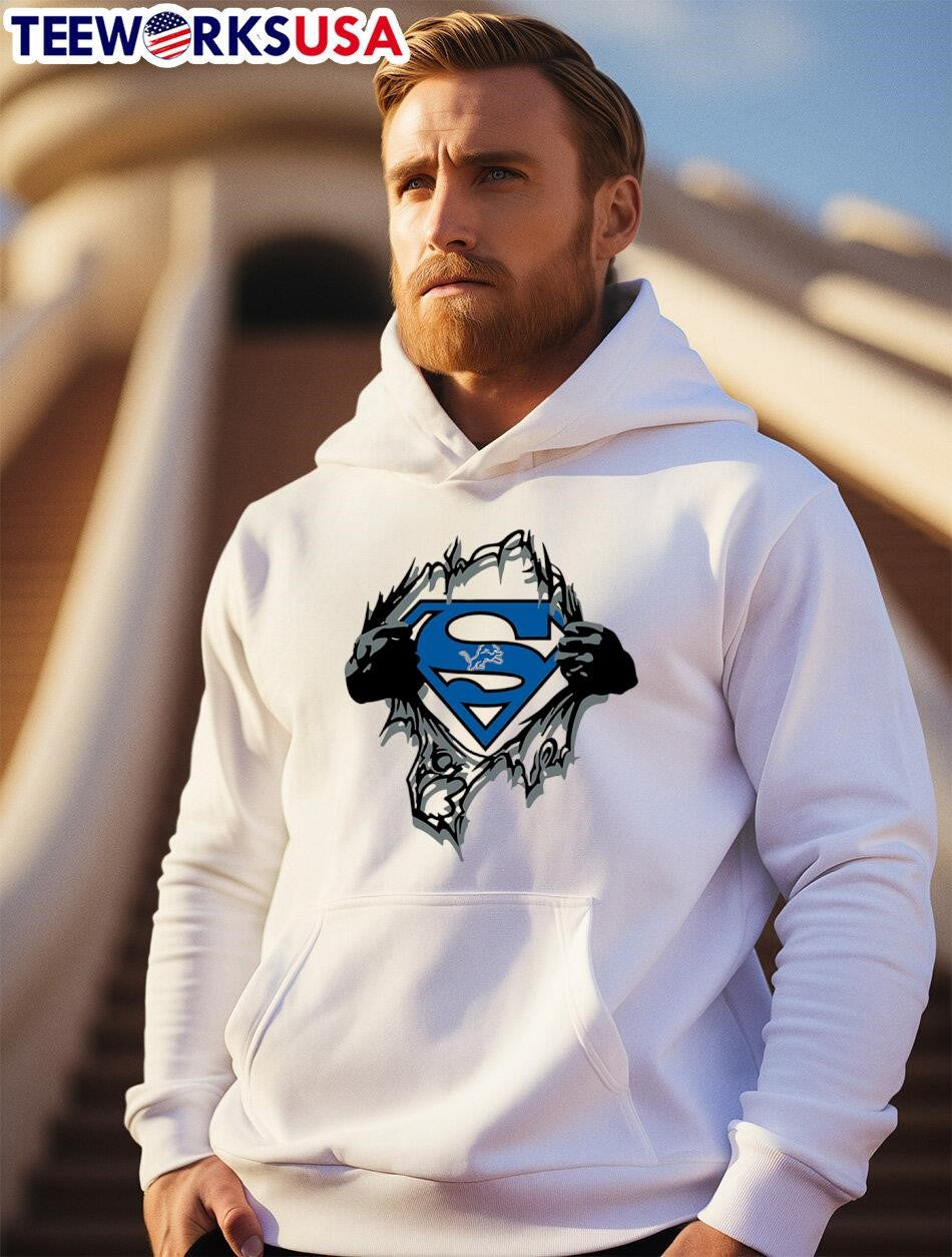 Superhero Detroit Lions - Adult & Kids T-Shirts, Sweatshirts & Hoodies apparel design preview 2