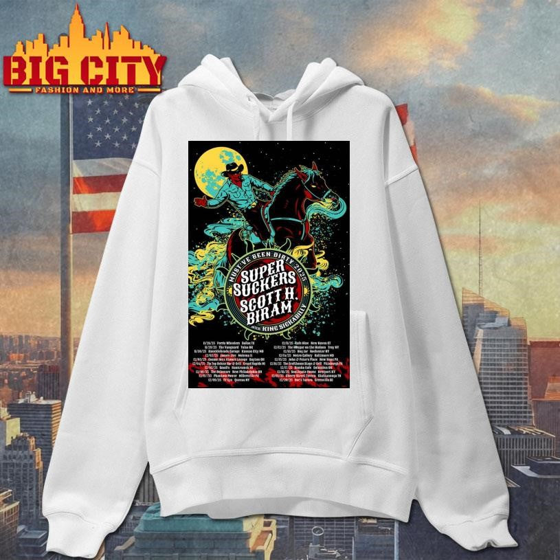 Supersuckers And Scott H. Biram Tour Poster - Adult & Kids T-Shirts, Sweatshirts & Hoodies apparel design preview 2