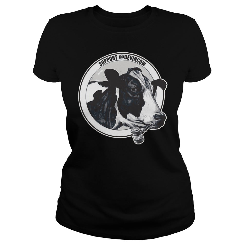 Support DevinCow Black - Adult & Kids T-Shirts, Sweatshirts & Hoodies apparel design preview 2