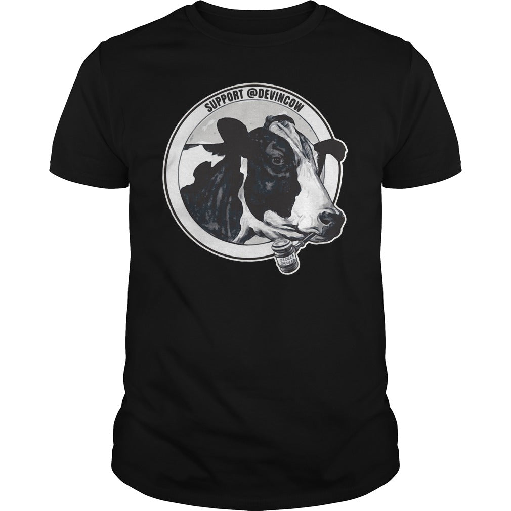 Support DevinCow Black - Adult & Kids T-Shirts, Sweatshirts & Hoodies apparel design preview 1