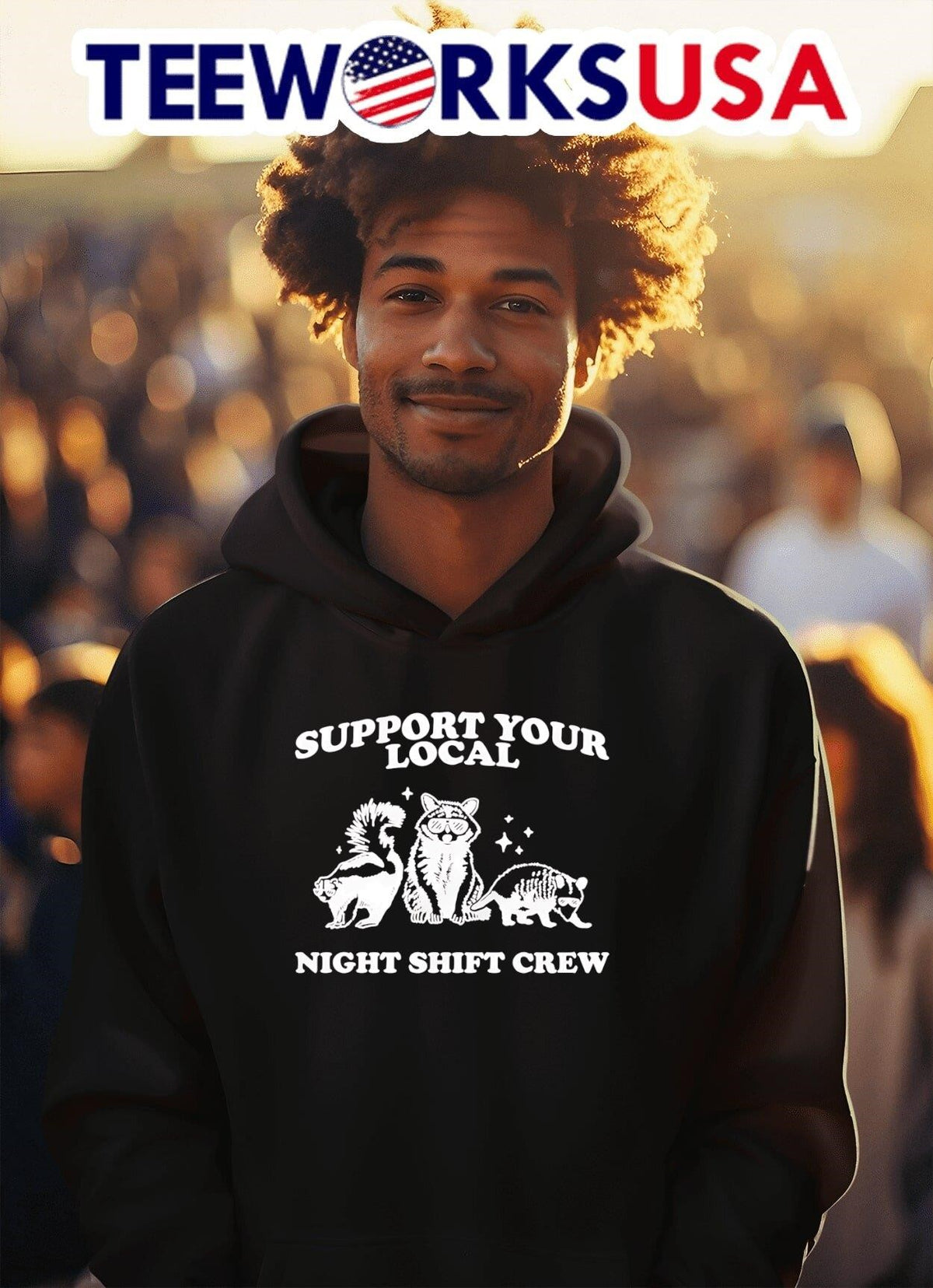 Support your local night shift crew - Adult & Kids T-Shirts, Sweatshirts & Hoodies apparel design preview 2