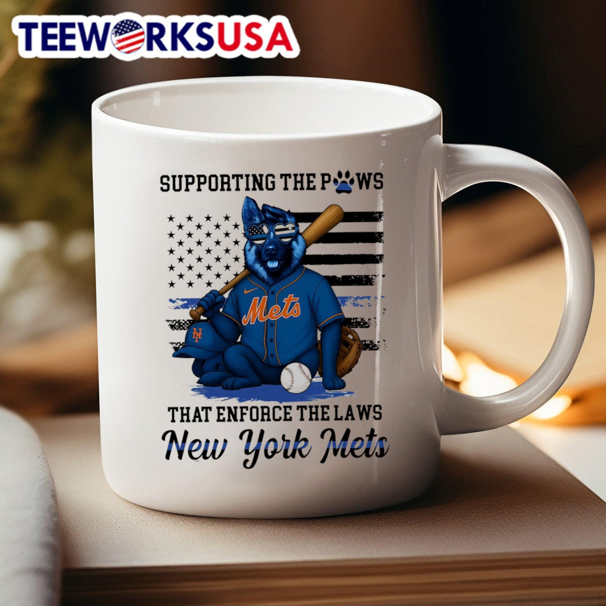 Supporting the paws that enforce laws New York Mets - Adult & Kids T-Shirts, Sweatshirts & Hoodies apparel design preview 4