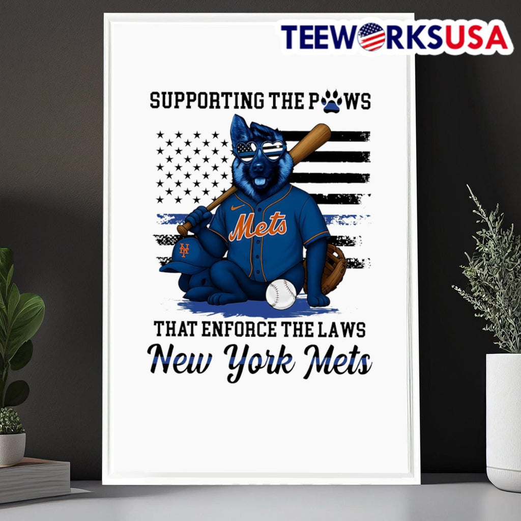 Supporting the paws that enforce laws New York Mets - Adult & Kids T-Shirts, Sweatshirts & Hoodies apparel design preview 6