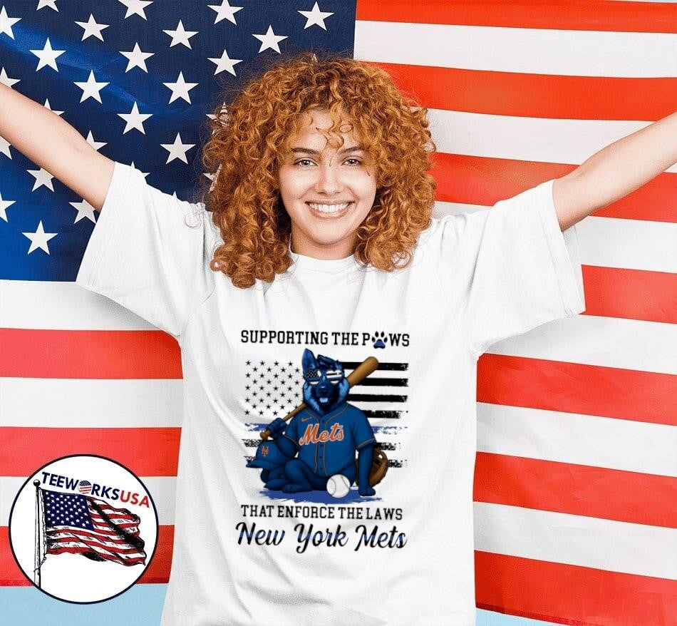 Supporting the paws that enforce laws New York Mets - Adult & Kids T-Shirts, Sweatshirts & Hoodies apparel design preview 7