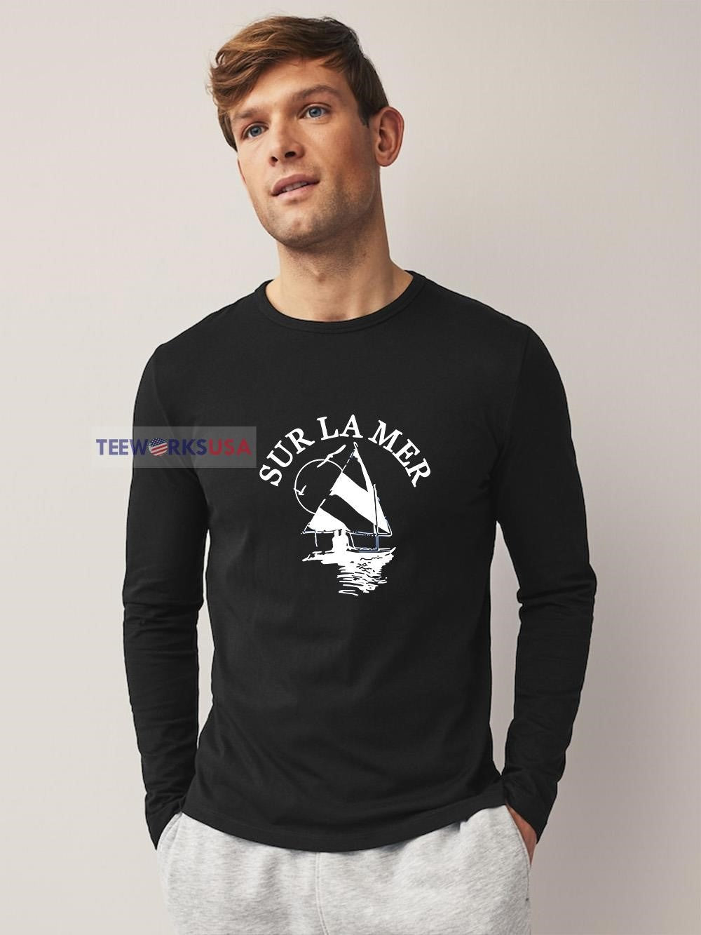 Sur La Mer Sailboat - Adult & Kids T-Shirts, Sweatshirts & Hoodies apparel design preview 3