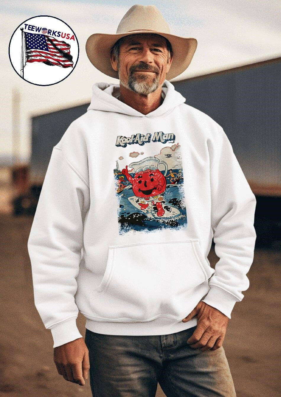 Surfing Kool-Aid Man 80s retro - Adult & Kids T-Shirts, Sweatshirts & Hoodies apparel design preview 2
