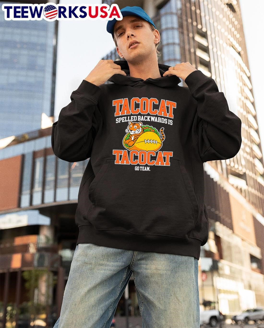 Tacocat Spelled Backwards Is Go Team - Adult & Kids T-Shirts, Sweatshirts & Hoodies apparel design preview 3
