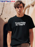 Taxation Is Theft Bold White Block Lettering - Adult & Kids T-Shirts, Sweatshirts & Hoodies apparel design preview 1