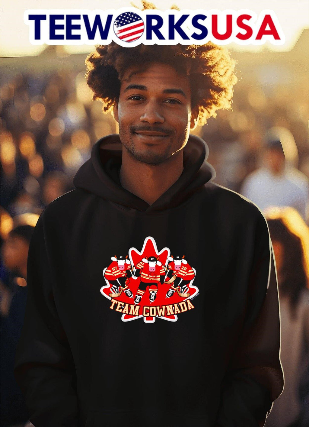Team COWnada hockey - Adult & Kids T-Shirts, Sweatshirts & Hoodies apparel design preview 2