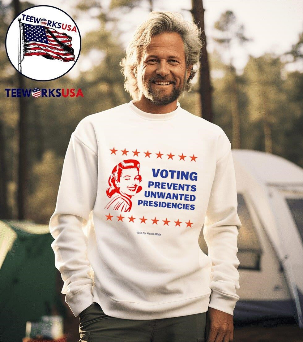 Team Kamala voting prevents unwanted presidencies - Adult & Kids T-Shirts, Sweatshirts & Hoodies apparel design preview 3