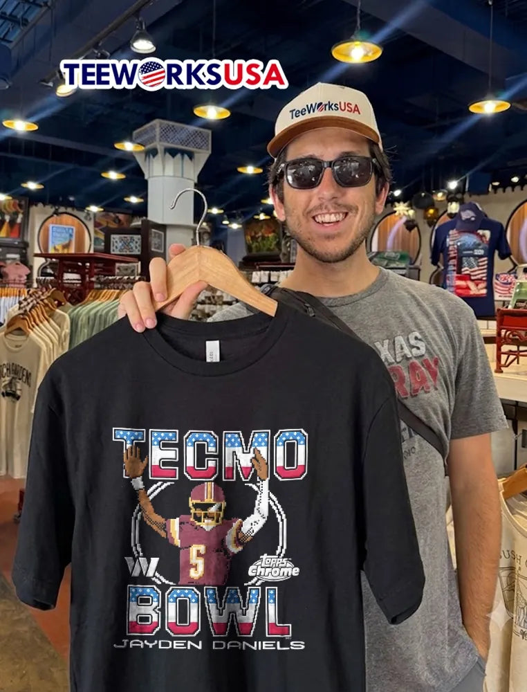 Tecmo Bowl x Topps Chrome Commanders Jayden Daniels - Adult & Kids T-Shirts, Sweatshirts & Hoodies apparel design preview 2