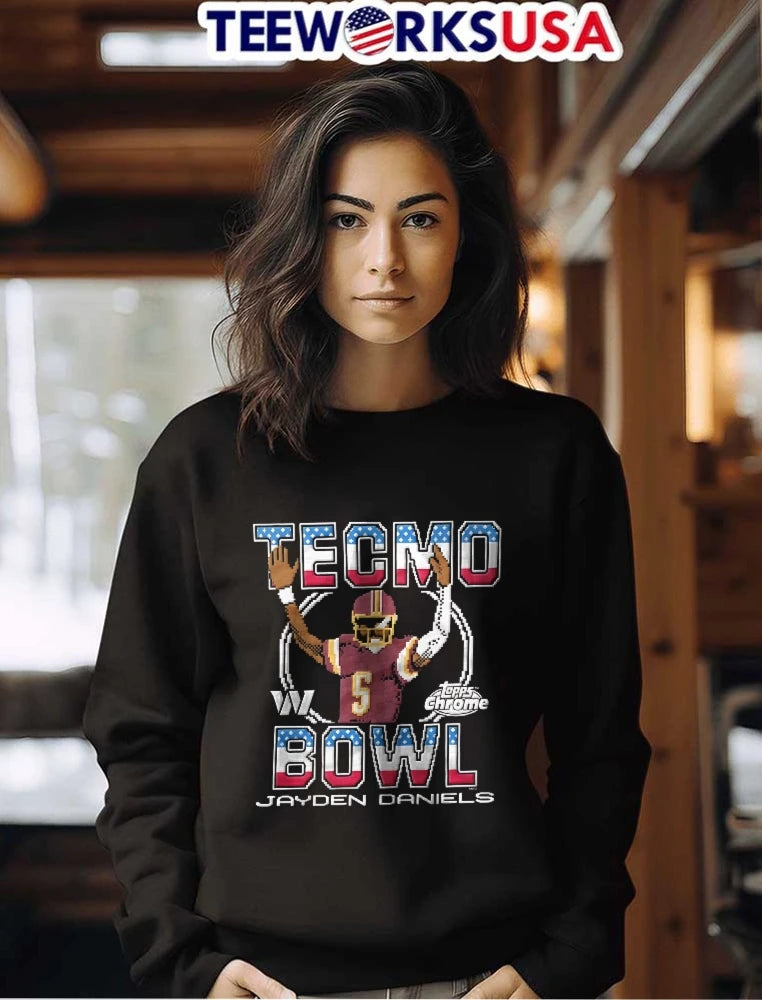 Tecmo Bowl x Topps Chrome Commanders Jayden Daniels - Adult & Kids T-Shirts, Sweatshirts & Hoodies apparel design preview 7