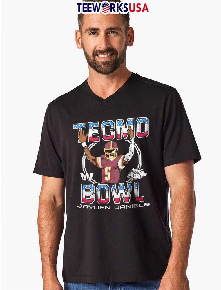 Tecmo Bowl x Topps Chrome Commanders Jayden Daniels - Adult & Kids T-Shirts, Sweatshirts & Hoodies apparel design preview 8