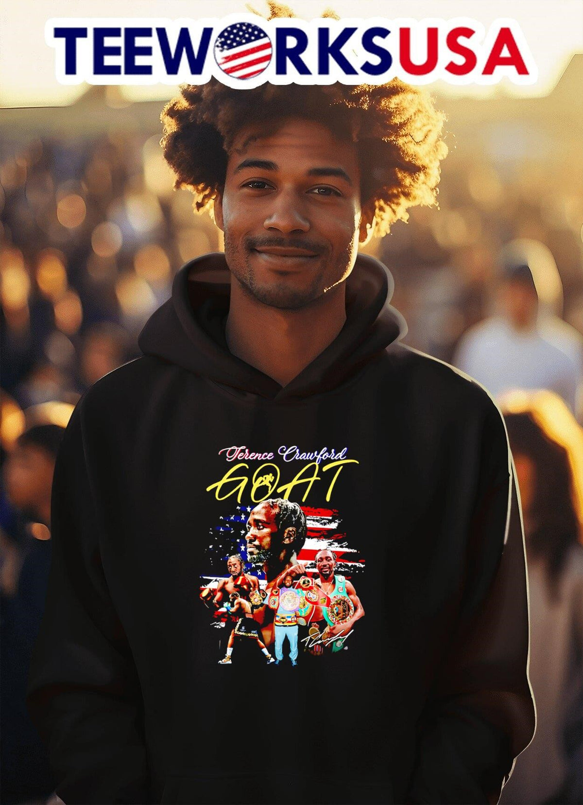 Terence Crawford Goat American flag - Adult & Kids T-Shirts, Sweatshirts & Hoodies apparel design preview 2