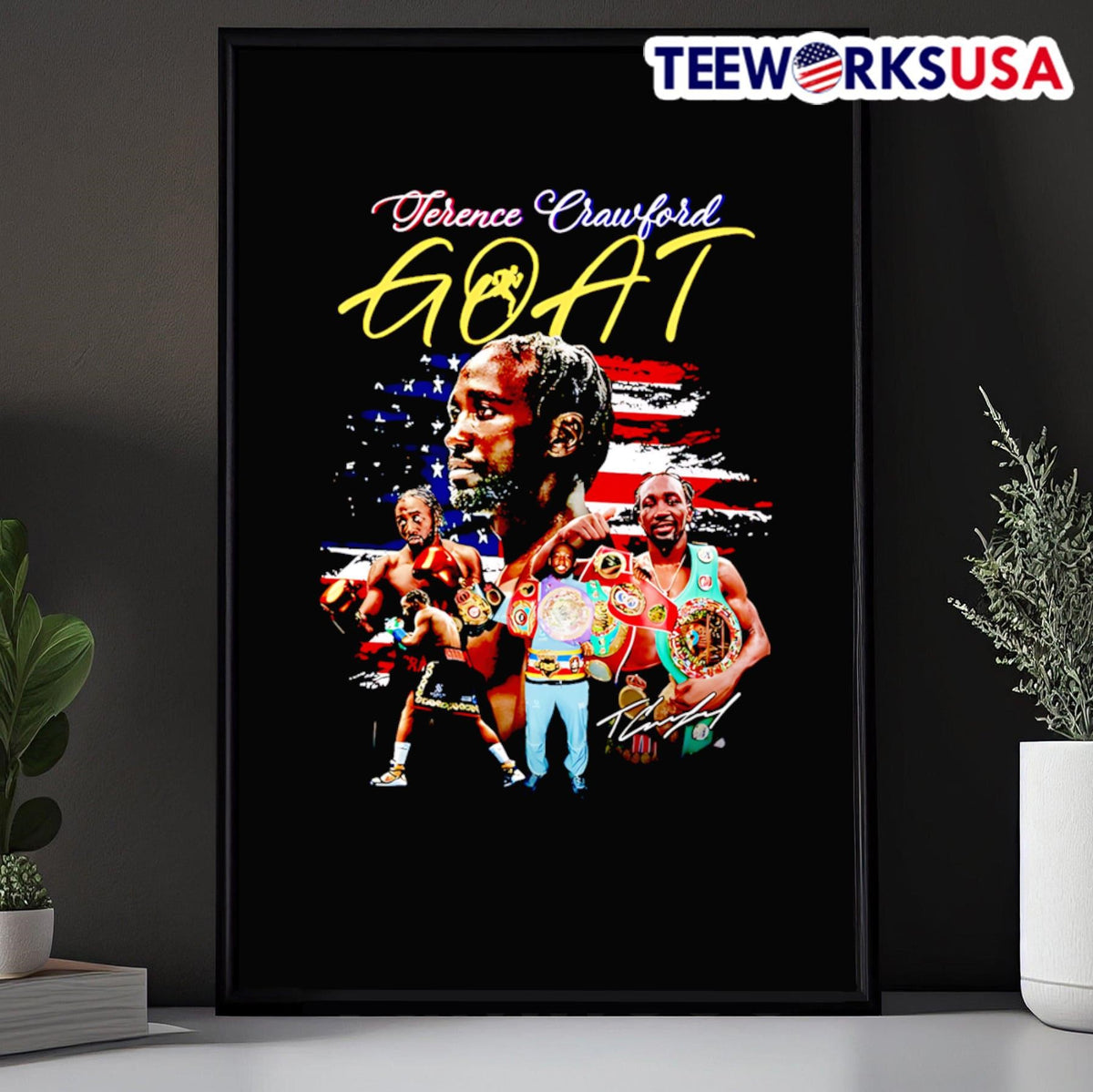 Terence Crawford Goat American flag - Adult & Kids T-Shirts, Sweatshirts & Hoodies apparel design preview 5
