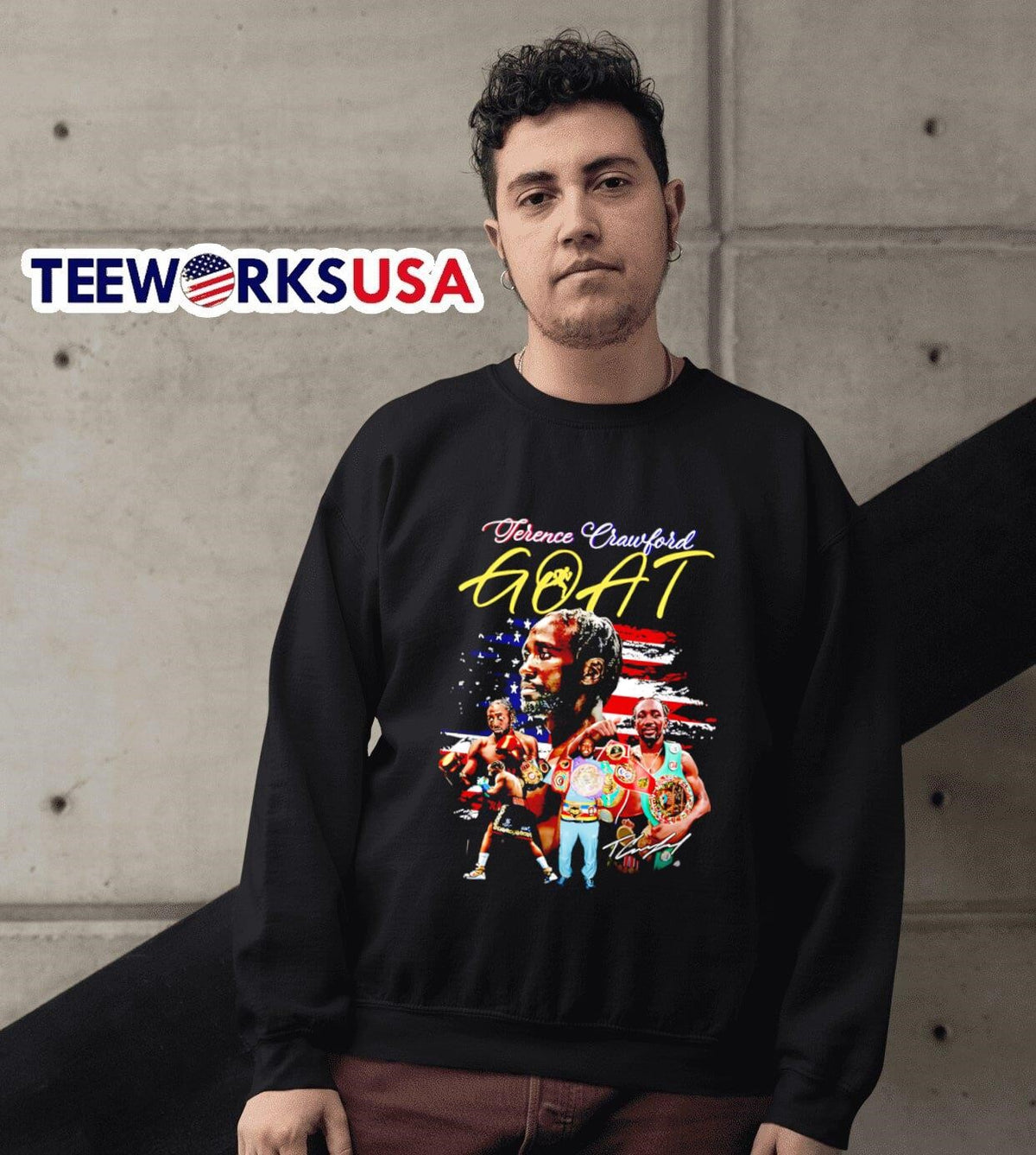 Terence Crawford Goat American flag - Adult & Kids T-Shirts, Sweatshirts & Hoodies apparel design preview 6
