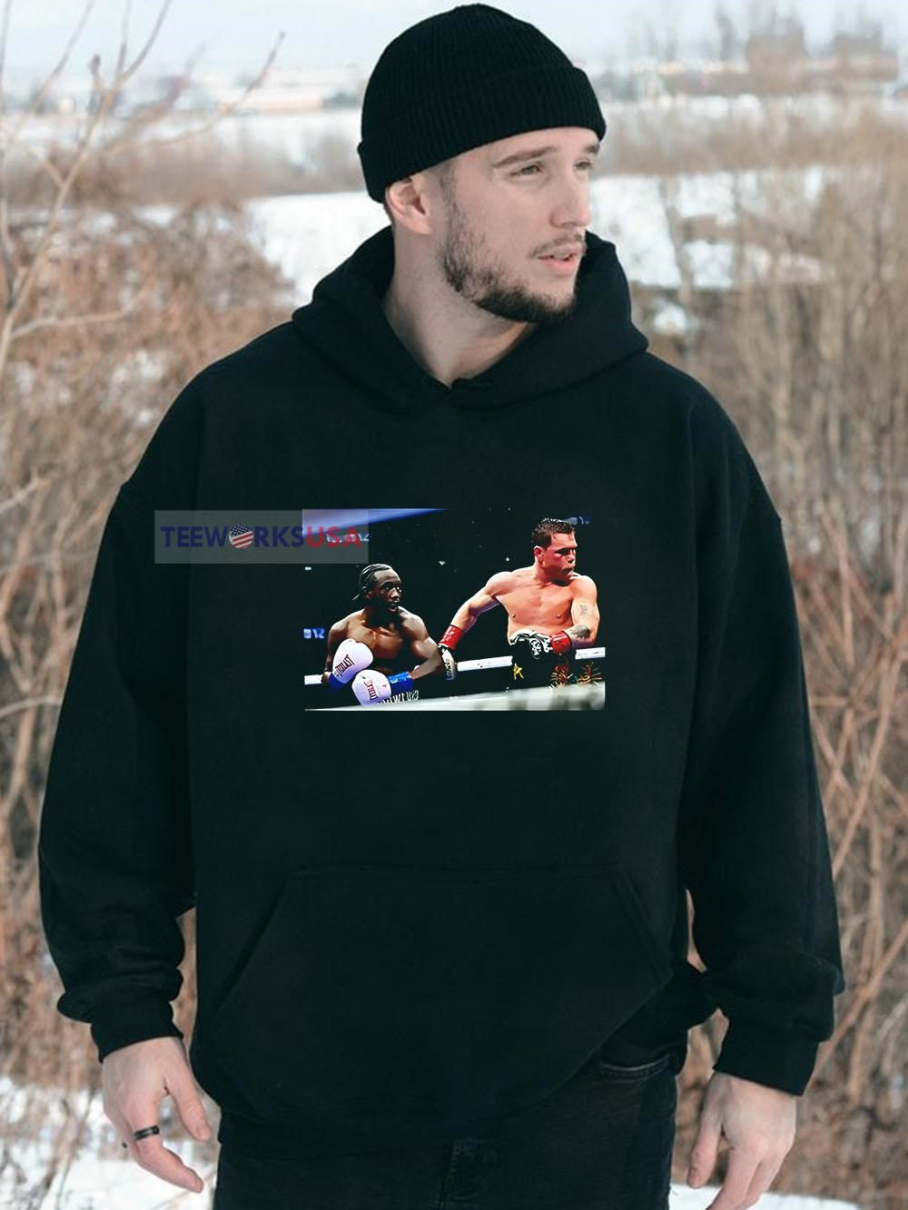 Terence Crawford Punches Canelo Alvarez - Adult & Kids T-Shirts, Sweatshirts & Hoodies apparel design preview 2