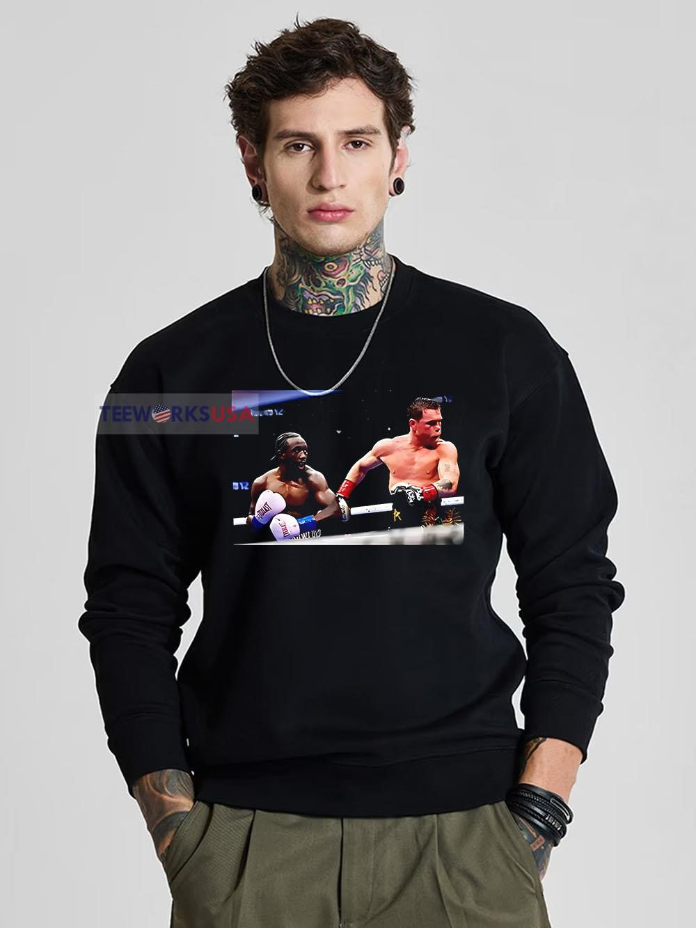 Terence Crawford Punches Canelo Alvarez - Adult & Kids T-Shirts, Sweatshirts & Hoodies apparel design preview 5
