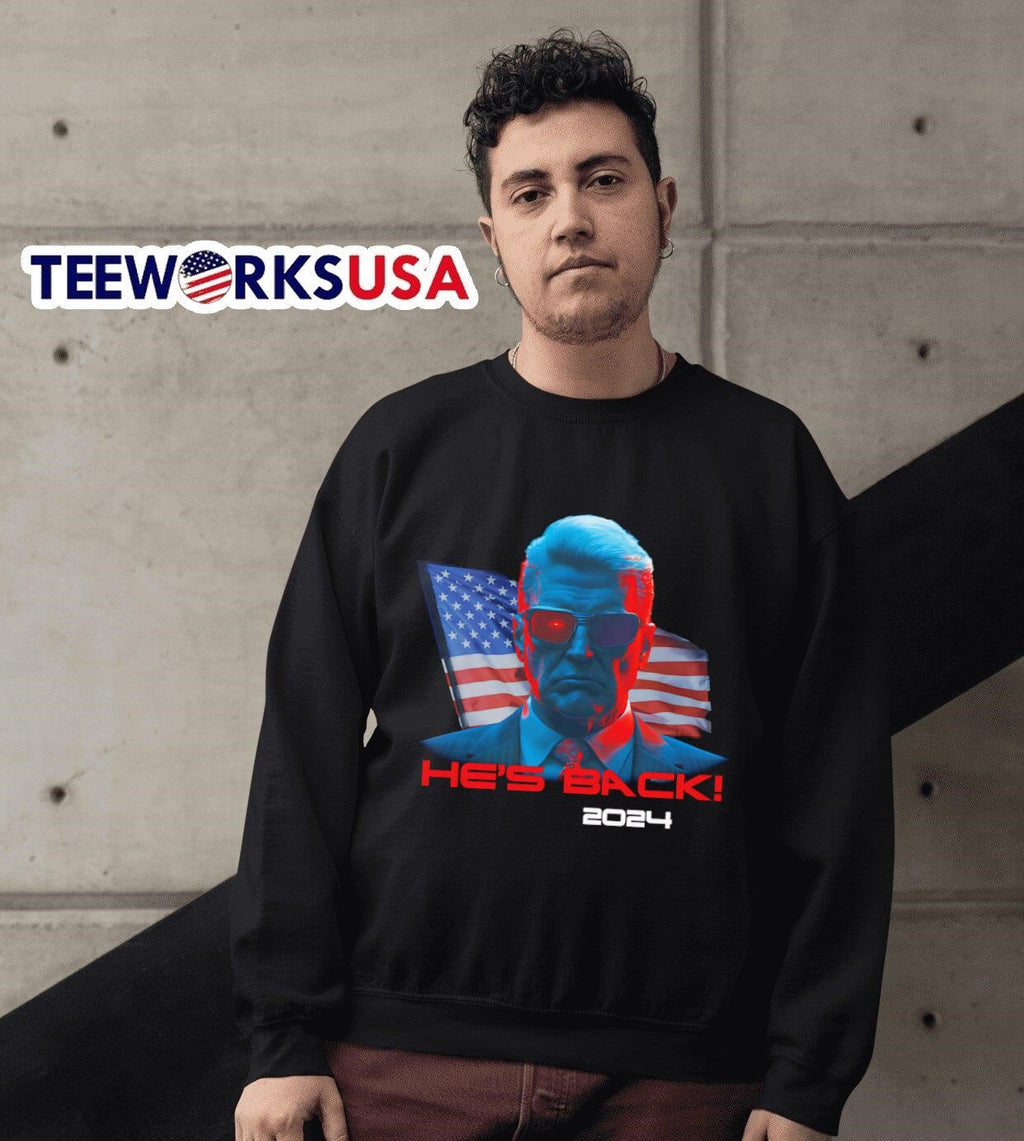 Terminator Trump he's back - Adult & Kids T-Shirts, Sweatshirts & Hoodies apparel design preview 3