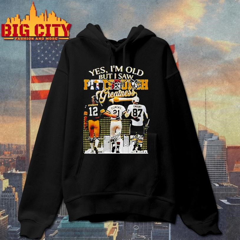 Terry Bradshaw Roberto Clemente Sidney Crosby yes I'm - Adult & Kids T-Shirts, Sweatshirts & Hoodies apparel design preview 2
