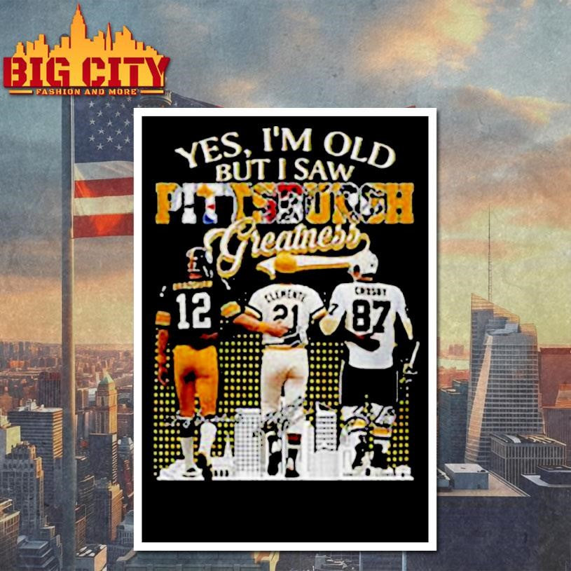 Terry Bradshaw Roberto Clemente Sidney Crosby yes I'm - Adult & Kids T-Shirts, Sweatshirts & Hoodies apparel design preview 4