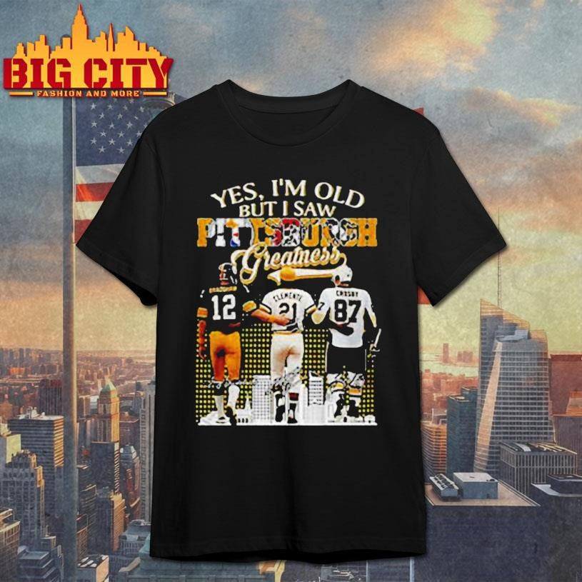 Terry Bradshaw Roberto Clemente Sidney Crosby yes I'm - Adult & Kids T-Shirts, Sweatshirts & Hoodies apparel design preview 1