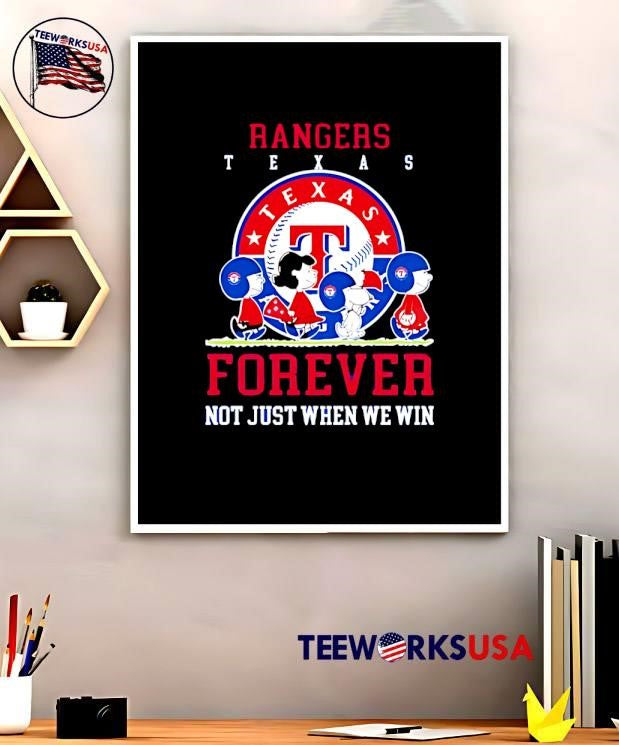Texas Rangers forever not just when we win Peanuts - Adult & Kids T-Shirts, Sweatshirts & Hoodies apparel design preview 5