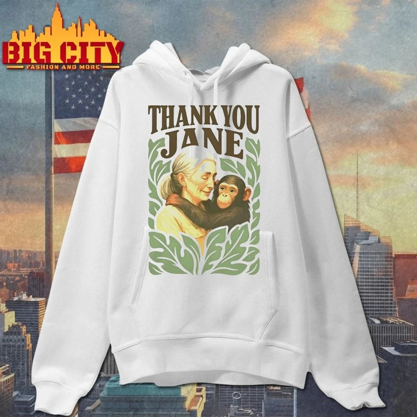 Thank You Jane Goodall - Adult & Kids T-Shirts, Sweatshirts & Hoodies apparel design preview 2